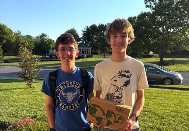 Collin Miller and Alexander Neel after a local printer service job