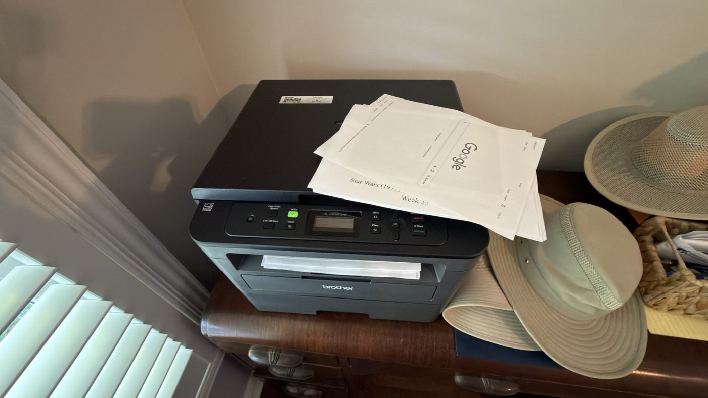 Brother printer set up in a home